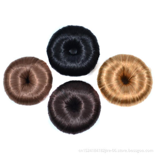 girl donut hair bun piece, perfect small nylon doughnut hair ring bun, grey foam donut round hair bun set